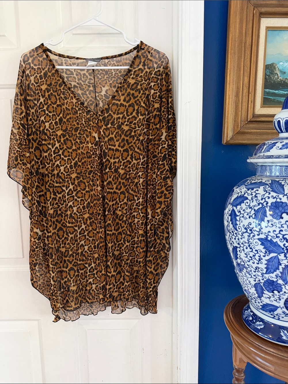Women’s Jordan Taylor Polyester Blend Leopard Animal Print Swim Suit Cover Up XL